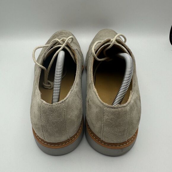 Cole‎ Haan Grand OS Mens 10 M Beige Suede Leather Oxford Plain Toe Casual FLAW - Picture 4 of 8